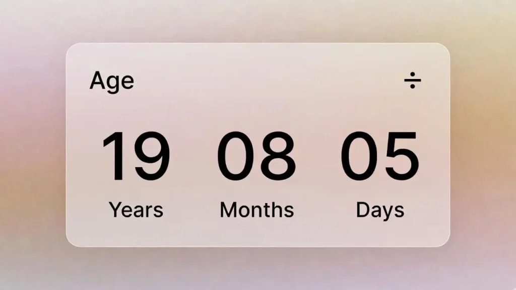 Exact age in years, months, and days calculated using date of birth . age calculator